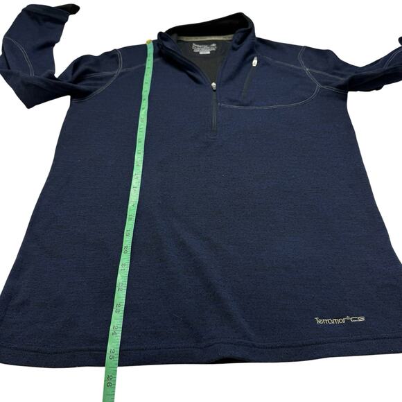 TERRAMAR Thermawool 1/2 Zip Pullover in Blue Size Small Mens Climasense Wool - Picture 5 of 6